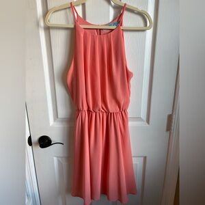 Dina Be Coral Sleeveless Mini Dress, Size Medium
